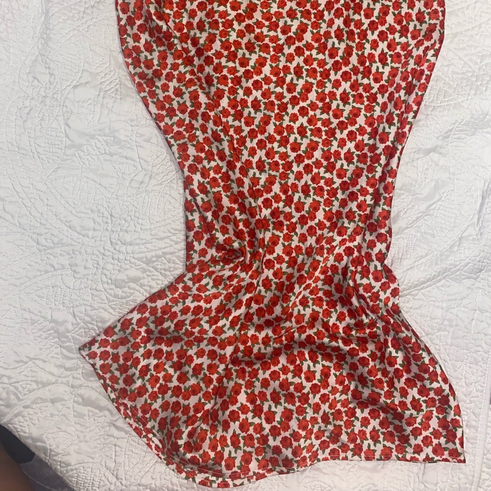 Floral Silky long Skirt